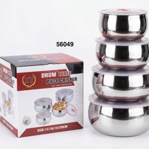 SET FUENTE ACERO INOXIDABLE C/TAPA 4/1 15/17/19/21CM