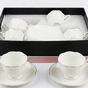 SET TAZA C/PLATILLO BLANCA 7X6CM CAJA