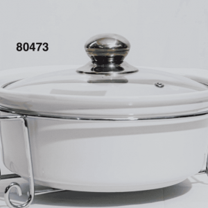 KRISKA CASEROLA REDONDA 9" C/BASE METAL+TAPA