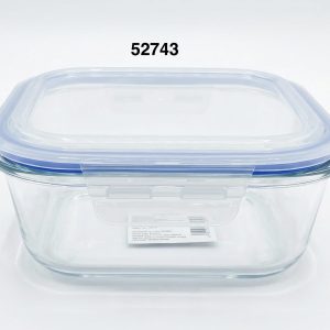 ENVASE CRISTAL CUADR C/TAPA 1230ML 18X18X7CM