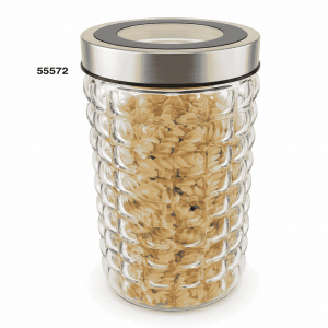 FRASCO CRISTAL C/TAPA METAL 13.6X13.6X22CM