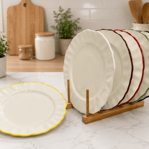 PLATO LLANO C/BORDE COLORES 10.5"