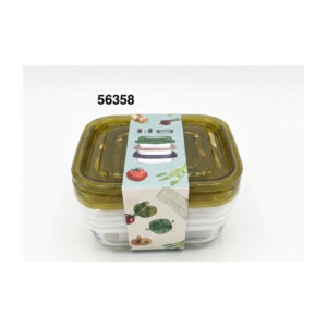 SET ENVASES PLASTICOS RECTANGULAR C/TAPA 16X12X5CM 4/1