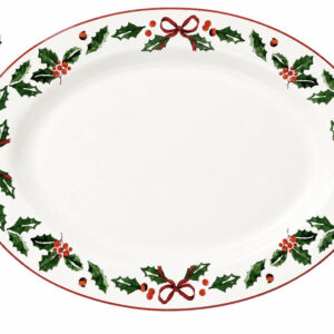 PLATO LLANO OVALADO C/DISEÑO NAVIDAD 49.5X34CM