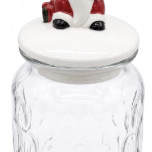 FRASCO CRISTAL C/TAPA NAVIDAD 10.3X14.5CM