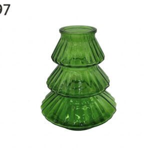 FLORERO DE CRISTAL C/DIS NAVIDAD 6.5X18.5CMH
