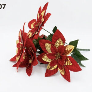 BONCHE FLOR PASCUA ROJA-DORADA 5/1 42CM