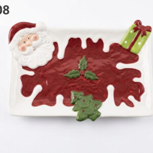 PLATO RECTANGULAR DE NAVIDAD 27X17CM