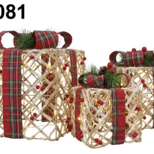 SET REGALOS NAVIDAD C/LUZ 15/20/25CM