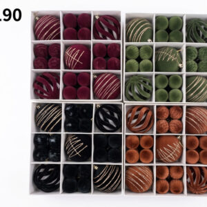 SET BOLAS VELVET NAVIDAD TAMAÑO SURTIDO 37/1