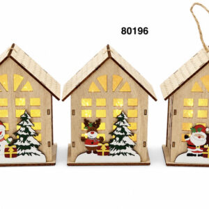 CASITA C/LUZ ADORNO DE NAVIDAD 9X5.5X12CM