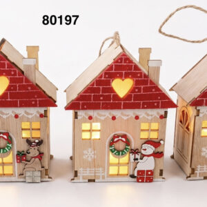CASITA C/LUZ ADORNO DE NAVIDAD 8X4X10CM