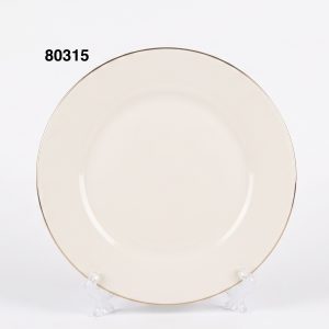 PLATO LLANO 12" ORILLA DORADA