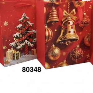 BOLSA PAPEL P/REGALO NAVIDAD 18X23X10CM