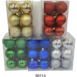 SET BOLAS DE NAVIDAD 12/1 6CM