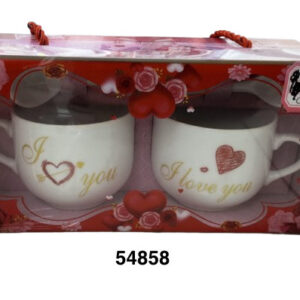 SET DE POZUELO DE SAN VALENTIN 2/1 C/CUCHARA 7.2X6CM