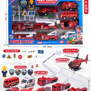 SET VEHICULOS C/ACCESORIOS 50X32CM CAJA