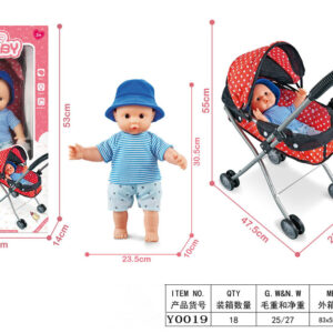 MUÑECA 12" C/COCHE CAJA