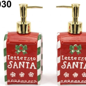 DISPENSADOR JABON CERAMICA C/DIS NAVIDAD 18CM