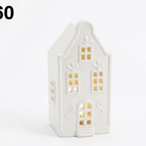 CASITA PORCELANA NAVIDAD C/LUZ 7X7X17.5CM