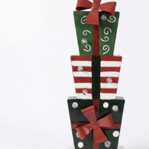 ADORNO REGALO NAVIDAD C/LUZ 16X8X44CM