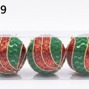 SET BOLA NAVIDAD C/DISEÑO BRILLO 3/1 8CM