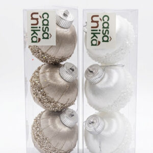 SET BOLAS NAVIDAD C/BRILLO 3/1 8CM