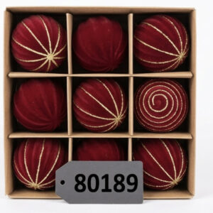 SET BOLA VELVET C/DISEÑO 6/1 8CM
