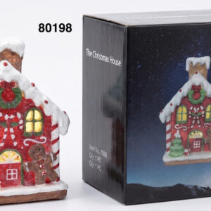 CASA C/LUZ + MUSICA NAVIDAD 13X11X18CM