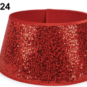 FALDA C/BRILLO ROJA P/ARBOL DE NAVIDAD 24X58CM