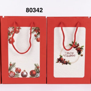 BOLSA PAPEL P/REGALO NAVIDAD 20X16X30CM
