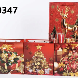 BOLSA PAPEL P/REGALO NAVIDAD 32X26X10CM