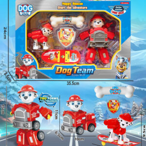 SET PERRITOS SUPERHEROE TRANSFOMER CAJA