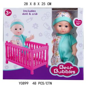 MUÑECA BEBE 10" C/CUNA CAJA