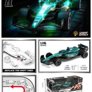 CARRO TIPO F1 C/LUZ A CONTROL REMOTO 1:16