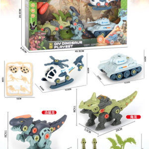 SET MILITAR RESCATE C/DINO 45X25CM CAJA