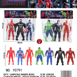 SET FIGURA SUPERHEROE 18.5CM 3/1