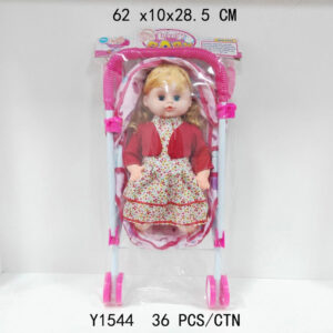 MUÑECA 16" C/COCHE FUNDA