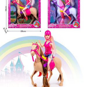 MUÑECA 11.5" C/ACCESORIOS CABALLO CAJA