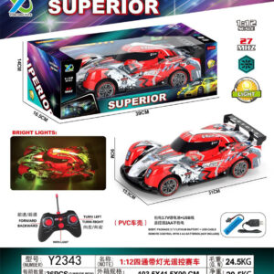 CARRO DEPORTIVO C/LUZ A CONTROL REMOTO 1:12