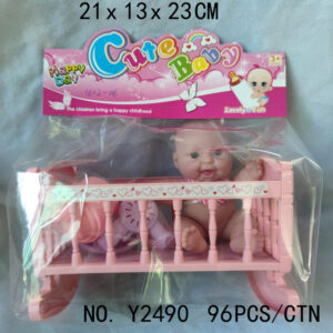 MUÑECA BEBE 5" C/CUNA FUNDA