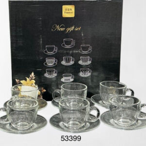 SET DE TAZA C/PLATILLO DE CRISTAL 6.5X5CM 12/1