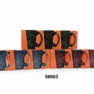 SET TAZA CRISTAL COLORES 255ML 3/1 7.5X9.5CM