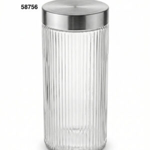 FRASCO CRISTAL C/TAPA ACERO INOX 2200ML 11.2X27.2CM