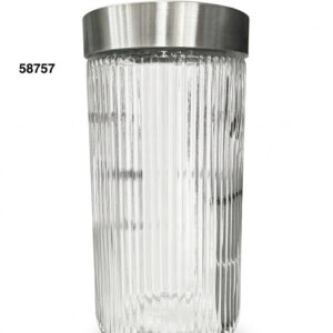 FRASCO CRISTAL C/TAPA ACERO INOX 1700ML 11.2X22CM