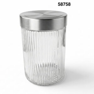 FRASCO CRISTAL C/TAPA ACERO INOX 1300ML 11.2X17CM