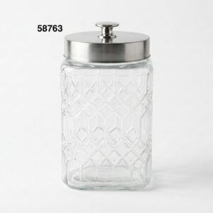 FRASCO CRISTAL C/TAPA METAL 1600ML 11.5X11.5X20CM