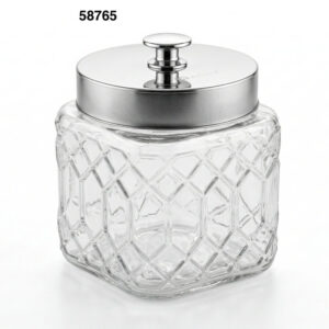 FRASCO CRISTAL C/TAPA METAL 1100ML 11.5X11.5X14CM