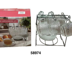 SET TAZA C/PLATILLO CRISTAL 7X6.2CM C/ESTANTE 12/1