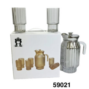 SET JARRA CRISTAL COLORES C/VASOS 6+1